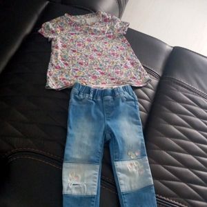 Toddler girl floral pant set